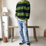 Taooba-3326 KNITTED STRIPE SWEATER