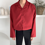 Taooba-2161 LOOSE V-NECK COLLAR SHIRT