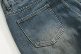 Taooba- 6510 WASHED BLUE DENIM WIDE STRAIGHT JEANS