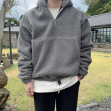 Taooba  No. 3348 HALF ZIP-UP FLEECE HOODIE