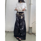 Taooba party outfit  Women Black Gothic Print Jeans Baggy Vintage 90s Aesthetic Cowboy Pants Harajuku Denim Trousers Y2k Trashy 2000s Clothes 2024