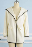 Taooba - White Fashion Casual Solid Patchwork Hooded Collar Outerwear