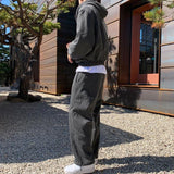 Taooba  No. 6399 CHARCOAL GRAY ZIP-UP HOODIE & SWEATPANTS