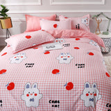 Taooba-Home Bed Duvet Quilt Cover Set Flat Sheet Pillowcase Soft Bedding Set for Adult Kids Twin Queen Cotton Ployester