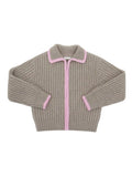 Taooba Heaven Zipper Knitted Striped Cardigan