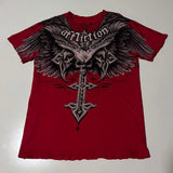 Taooba 2000s Affliction Retro American Men's T-shirt Couple round neck t-shirt motorcycle ins