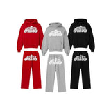 Taooba  American retro hoodie, sweatshirt, trousers suit, personalized trendy men's and women's letter printed high street two-piece set