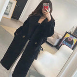 Taooba Christmas Gift outfit  Women Winter Faux Fur Warm Long Coat Female Thick Teddy Bear Coat Casual Loose Oversize Outwears Purple Yellow