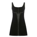 Taooba Christmas Gift outfit -Solid Color Vest Strap Slimming Chest Strap Dress