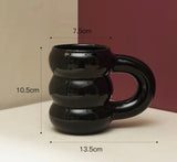 Taooba Creative Water Cup Ceramic Mug Nordic Coffee Cups with Big Handrip Colored Ceramics Big Juice Mugs