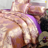 Taooba Christmas Gift Nordic Satin Jacquard Duvet Cover Set Luxury Flower Bedding Set Adlut Quilt Cover Pillowcases Sheet Twin Queen King Home Texiles