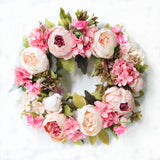 Taooba Artificial Peony Wreath Garland Rattan Home Decor Wedding Wreath Flower Home Door Decoration Wedding Centerpieces for Tables