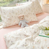 Taooba Christmas Gift Ins Pink Flowers Bedding Set Fashion Flat Sheet Duvet Cover No Filling Pillowcase Twin Full Queen Nordic Boy Girl Bed Linen