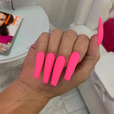 Taooba Christmas Gift outfit  New Gradient Style Matte Full Coverage Long Ballet False Nail Tips  2023 Trend Nail Art French Manicure Tools  24Pcs