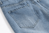 Taooba- 4086 BLUE STRAIGHT WIDE DENIM JEANS