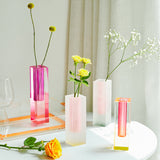 Taooba Acrylic Pillar Bud Vase Tabletop Glass Vases Luxury Decorative Crystal Nordic Room Decoration Home Decor Home Vase