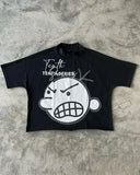 Taooba American T Shirt Y2K Clothes Hip Hop Retro Lightning Graphic Print Oversized TShirt Men Punk Rock Round Neck Short Sleeve Tops