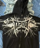 Taooba  Hip Hop Tapout Skull Pattern Zipper Hoodie Streetwear Men Women Clothes Y2K Sweatshirt Letter Jacket Retro Oversized Hoodie black friday