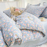 Taooba Christmas Gift Cute Cartoon Bear Bedding Set Simple Duvet Cover Cotton Bed Linens Bed Sheets Pillowcase Single Double For Kids Decor Home