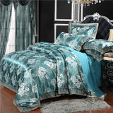 Taooba Christmas Gift Nordic Satin Jacquard Duvet Cover Set Luxury Flower Bedding Set Adlut Quilt Cover Pillowcases Sheet Twin Queen King Home Texiles