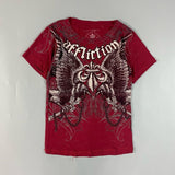 Taooba 2000s Red Sustainable Cotton Mens T Shirt Retro Affliction Double Eagle Chain American Couple Men And Women High Street T shirt