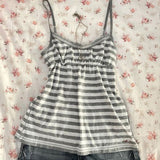 Taooba party outfit  Stripe pattern suspenders emo girl want an aesthetic sexy Y2K crop top grunge punk fashion casual harajuku chic hop women's tops