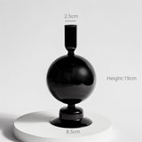 Taooba Black Candle Holder Home Decor Candlesticks Living Room Modern Decoration Glass Vase Bookshelf Decor Candle Stick Holder