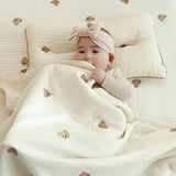 Taooba-MILANCEL Ins Hot Newborn Baby Blanket Korean Bear Embroidery Kids Sleeping Blanket Cotton Bedding Accessories