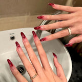 Taooba fall nails Full Diamond New Year Angola Red Flash Nail Pure Handmade Christmas Wear Nail Detachable White Light Luxury