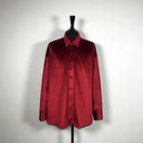 Taooba-2521 VELVET BUTTON UP COLLAR SHIRT