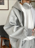 Taooba  No. 4091 GRAY ZIP-UP HOODIE & SWEATPANTS (TOP & BOTTOM)