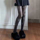 Taooba Christmas Gift outfit -Women Retro Stockings Sexy Sheer Mesh Pantyhose Japanese Lolita Sparkle Rhinestone Ultra-thin Cosplay Designer Tights