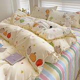 Taooba Christmas Gift Summer Bedding Set 2024 Ins Twin Queen Duvet Cover Flat Sheet Pillowcase No Filler Girl Boys Hotel Home Bed Linens