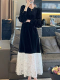 Taooba  party look inspos Black Long Sleeve Midi Dress 2024 Women Autumn French Elegant Slim  Y2K Vestidos Largos Fashion Female Evening Party Dresses New