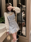 Taooba  party look inspos Lace Japanese Sweet Lolita Dress Women Bow Pink Kawaii Party Mini Dresses Female Blue Princess Korean Fashion Dresse Winter 2024