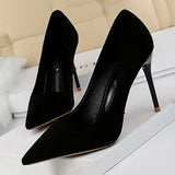 Shoes 2024 New Women Pumps Suede High Heels Shoes Fashion Office Shoes Stiletto Party Shoes Female Comfort Women Heels