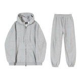 Taooba  No. 4091 GRAY ZIP-UP HOODIE & SWEATPANTS (TOP & BOTTOM)