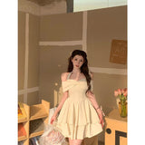 Taooba  party look inspos 2025 Summer Elegant Y2k Mini Dress Women Sweet Even Party Dress Office Lady Kawaii Clothing Bow Birthday Dress Chic Korean