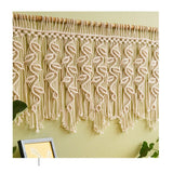 Taooba-Handwoven Macrame Tapestry Curtain Windown Haing Curtain Tapestry Boho Style Room Decoration Home Background