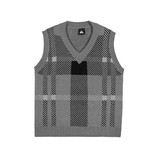 Taooba-3211 V-NECK PLAID VEST