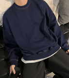 Taooba-3176 NAVY BLUE CREWNECK SWEATER