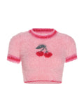 Taooba Aliviah Plush Cherry Pink Sweater