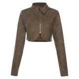 Taooba Alizee Leather Crop Jacket