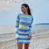 Taooba Azure Backless Knit Dress