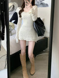 Taooba Calynda Knitted Lace Mini Dress