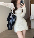 Taooba Calynda Knitted Lace Mini Dress