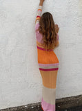 Taooba Ifrah Color Block Knitted Maxi Dress