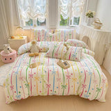 Taooba Colorful Bow Print Velvet Bedding Set