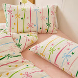 Taooba Colorful Bow Print Velvet Bedding Set