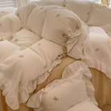 Taooba Coquette Bow Embroidery Bedding Set